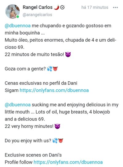 Watch Rangel Carlos Feiticeira 🌶 ✨'s leaked NSFW photo on TwXstars