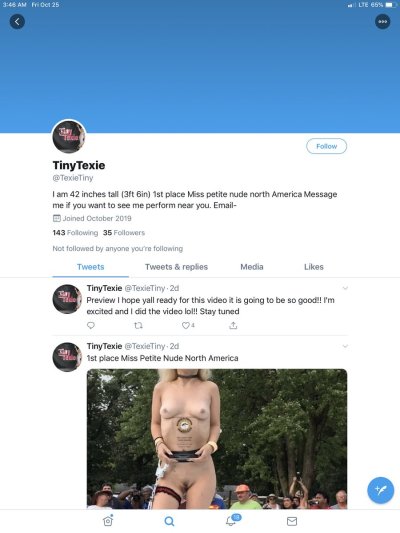 Watch TinyTexie's leaked NSFW photo on TwXstars