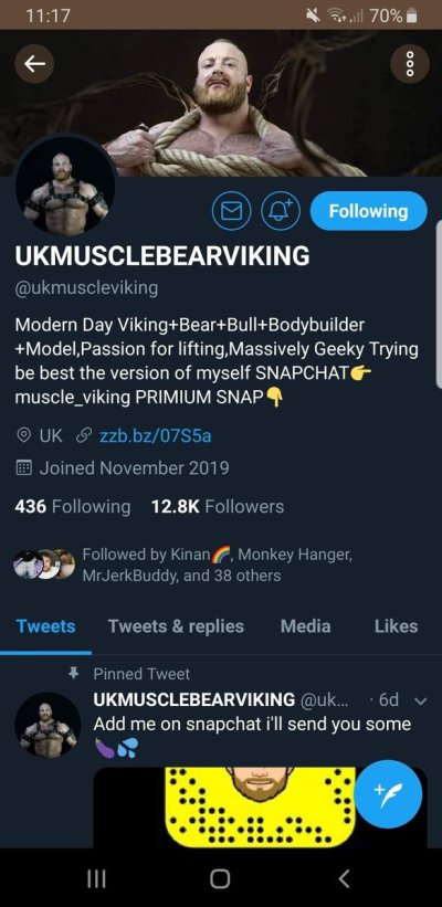 Watch vikingmusclebear's leaked NSFW photo on TwXstars