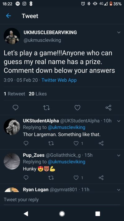 Watch vikingmusclebear's leaked NSFW photo on TwXstars