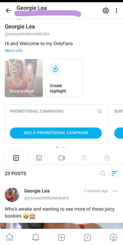 Watch Georgie Lea top 5.6% OF's leaked NSFW photo on TwXstars