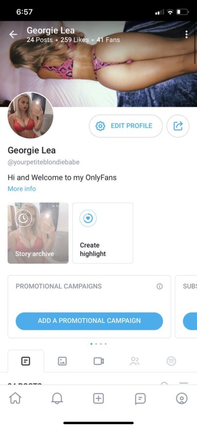 Watch Georgie Lea top 5.6% OF's leaked NSFW photo on TwXstars