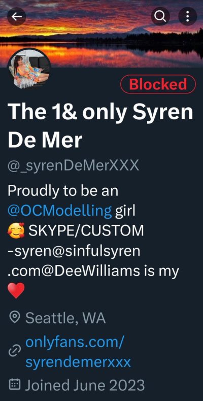 Watch The 1 & only Syren De Mer's leaked NSFW photo on TwXstars