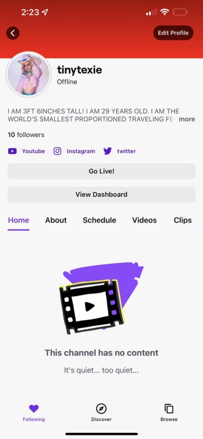 Watch TinyTexie's leaked NSFW photo on TwXstars