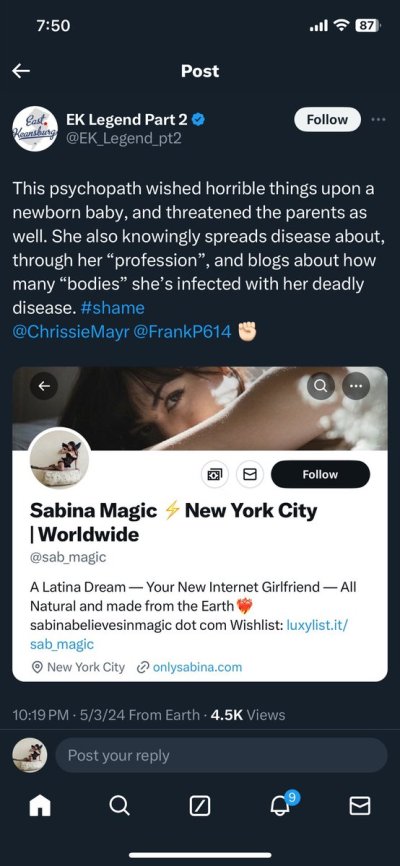 Watch Sabina Magic NYC 🪽🕊️☁️🪩's leaked NSFW photo on TwXstars