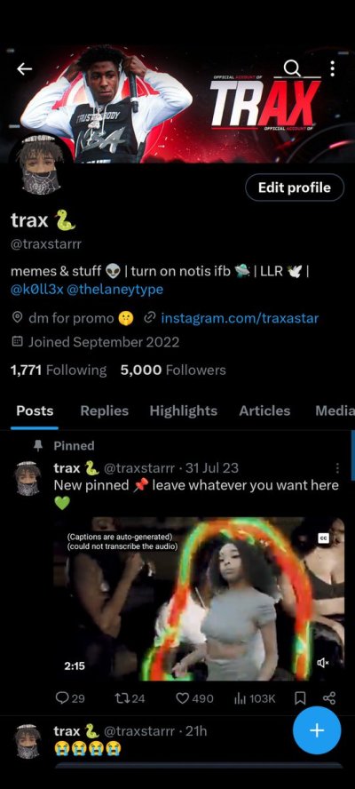 Watch trax ✭'s leaked NSFW photo on TwXstars
