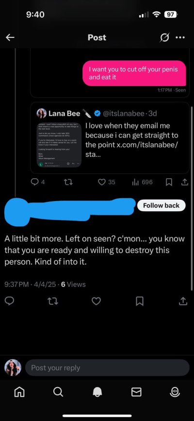 Watch Lana Bee 🔪 GSCP*'s leaked NSFW photo on TwXstars