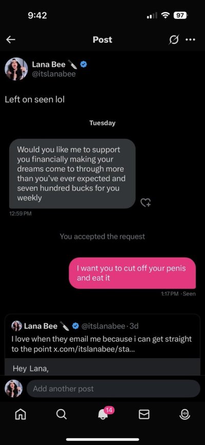 Watch Lana Bee 🔪 GSCP*'s leaked NSFW photo on TwXstars